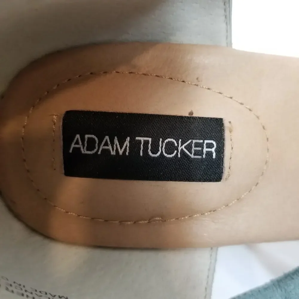 Adam Tucker  Bria8 Nubuck Wedge Heel Espadrilles Blue Size 9